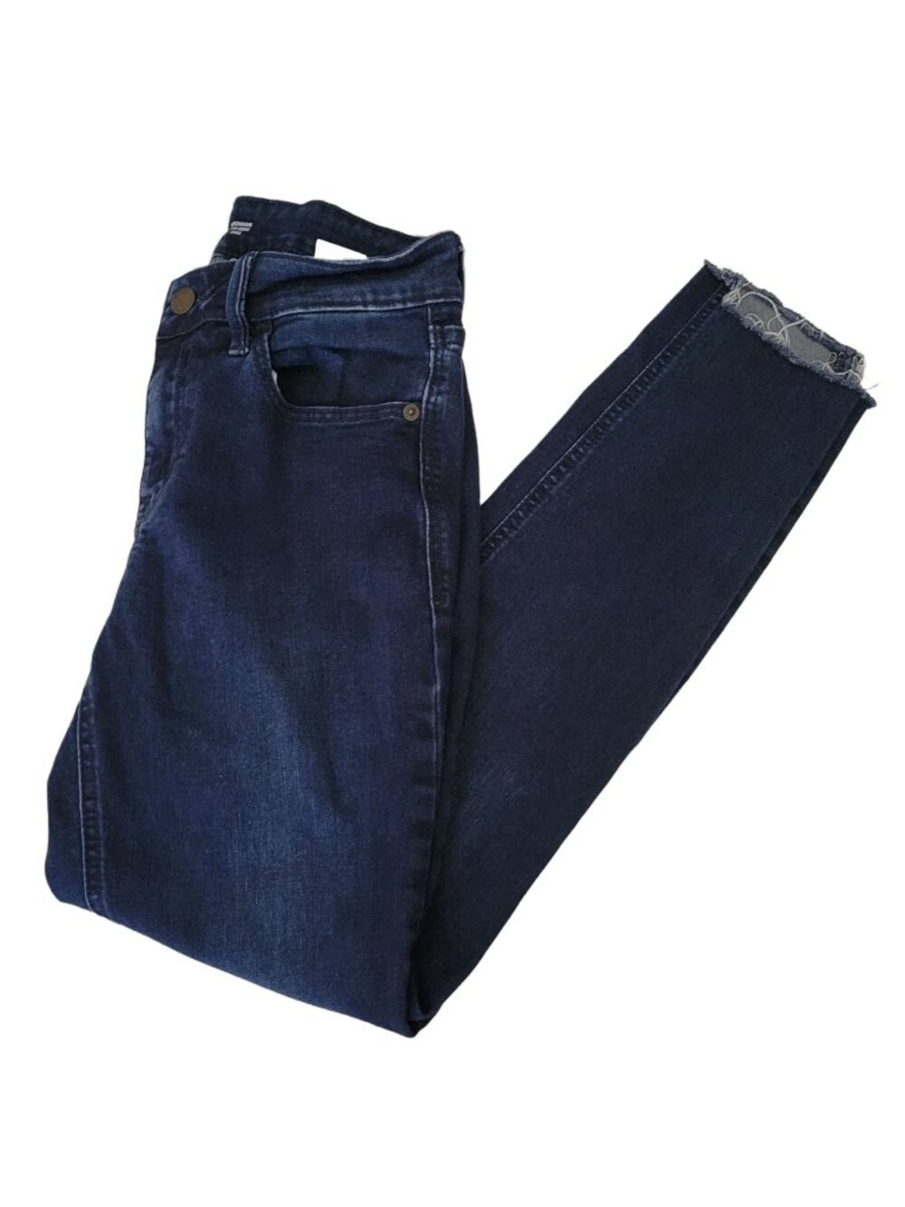 Old Navy Super Skinny Ankle Jeans Womens Size 0 Mid Rise Dark Wash Denim Pants